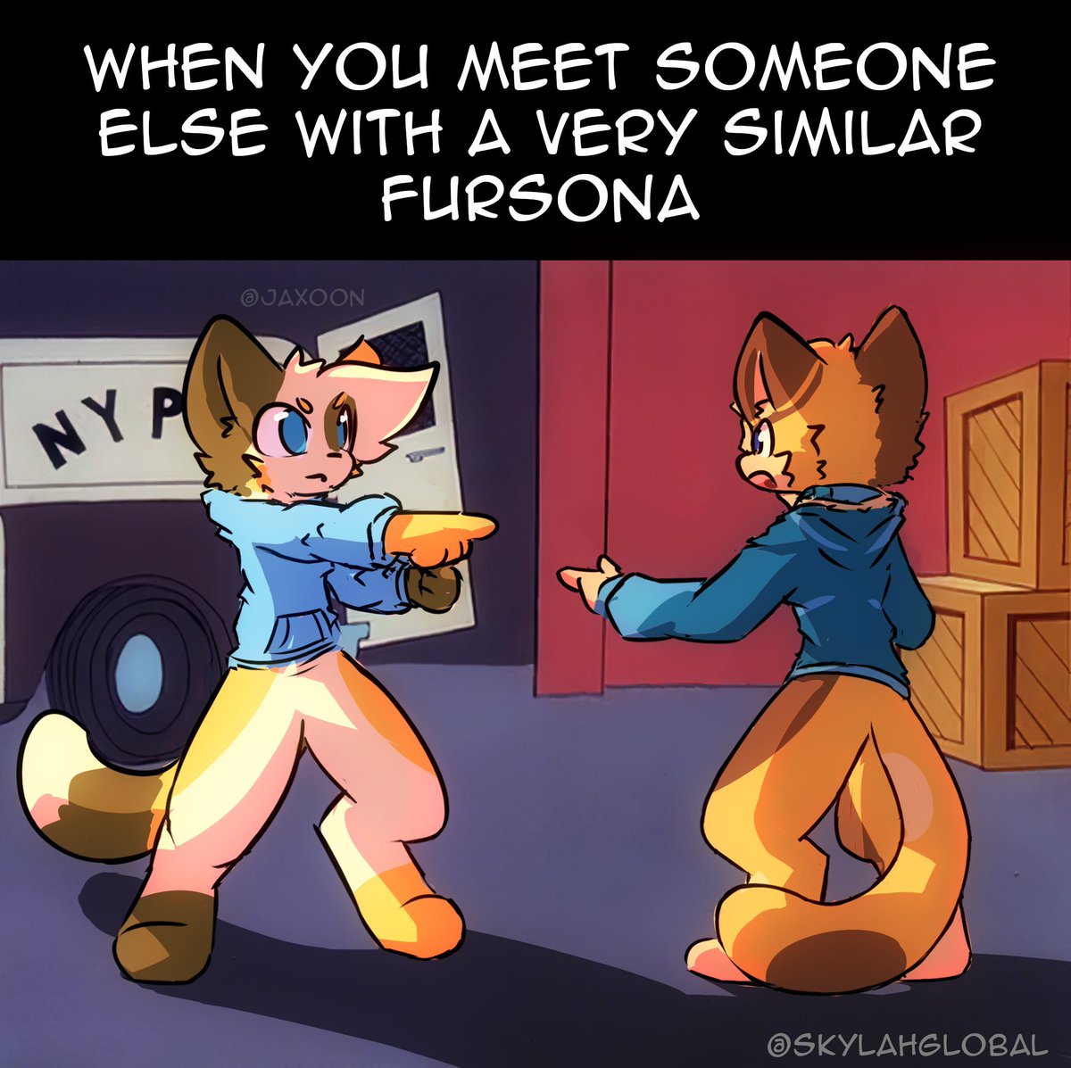 W-wait... you look familiar... @jaxoonandindigo