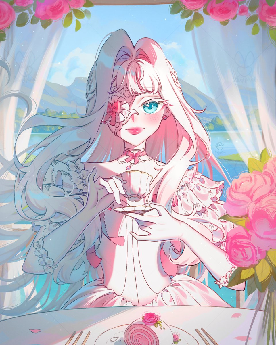 Shylphine's tweet photo. Teatime 💕
Drew my little princess oc Kamilla for a OC x Royality collab on Insta :3
Hope you like her 💝💐

#ocart  #princessoc #vgen #vgencomm #teatime #DigitalArtist https://t.co/Jn9vGykuC5