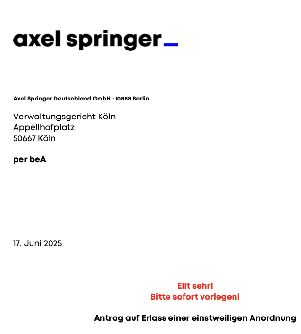 🔴Das Bundesgesundheitsministerium verweigert (auch) uns <a href="/investigativ_de/">Axel Springer Investigativ</a> die Herausgabe des Masken-Gutachtens von Margaretha #Sudhof.

Wir gehen deswegen jetzt gerichtlich gegen das Ministerium vor, fordern die sofortige Herausgabe des Papiers.
