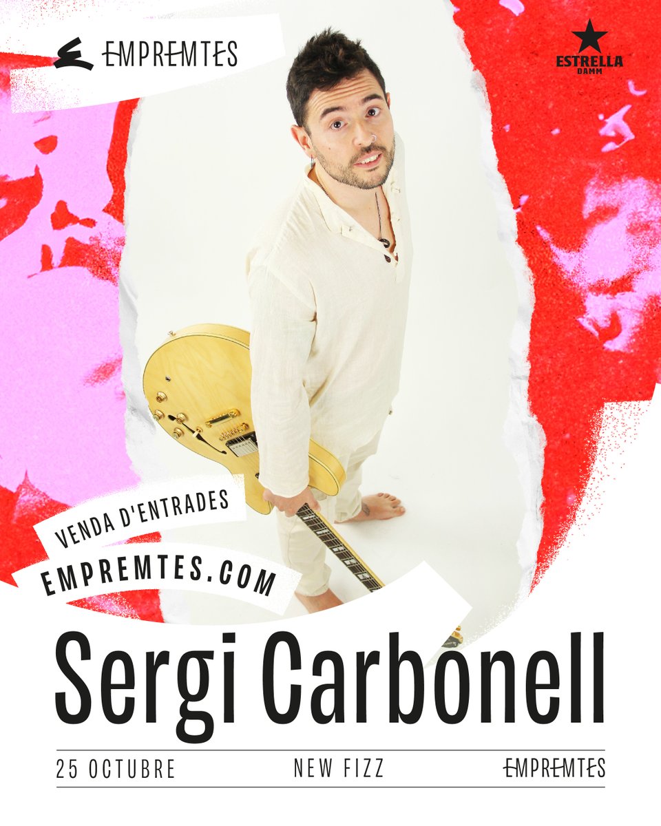 ✨ Sergi Carbonell en concert!
El cofundador de Txarango presenta nou disc a Barcelona, en un directe delicat i captivador.
📅 25 d’octubre
📍 New Fizz
🎟️ Entrades a empremtes.com

#Empremtes2025 #SergiCarbonell #ConcertBarcelona #MúsicaEnViu