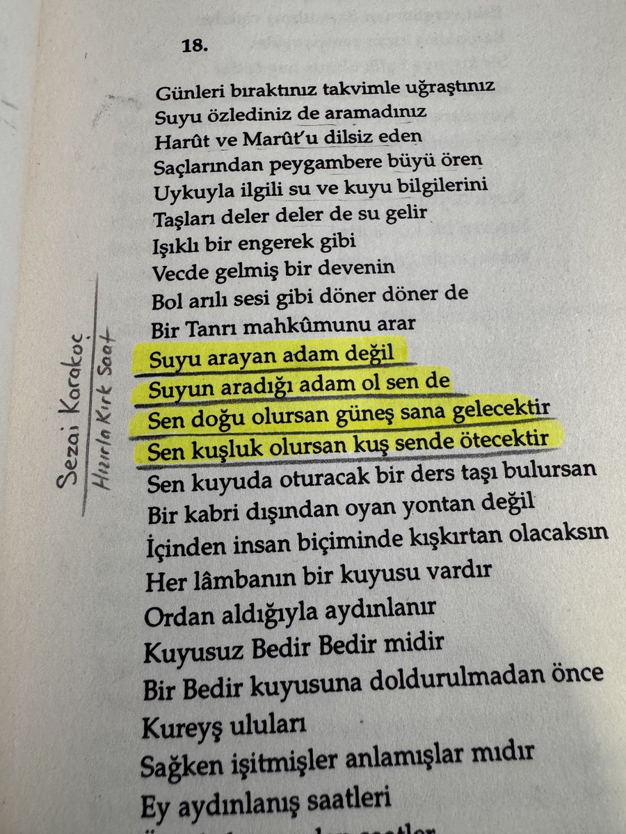 Sen doğu olursan güneş sana gelecektir 

#sezaikarakoç #hızırlakırksaat