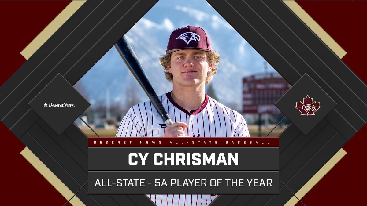 ⚾️ PLAYER OF THE YEAR! Cy Chrisman named Deseret News 5A Baseball Player of the Year! Incredible recognition for an incredible Golden Eagle! #MapleMountainSports 🦅