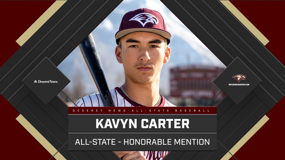 ⚾️ HATS OFF to Kavyn Carter on being named Deseret News All-State Baseball Honorable Mention! Keep shining bright, Kavyn! #MapleMountainSports 🦅