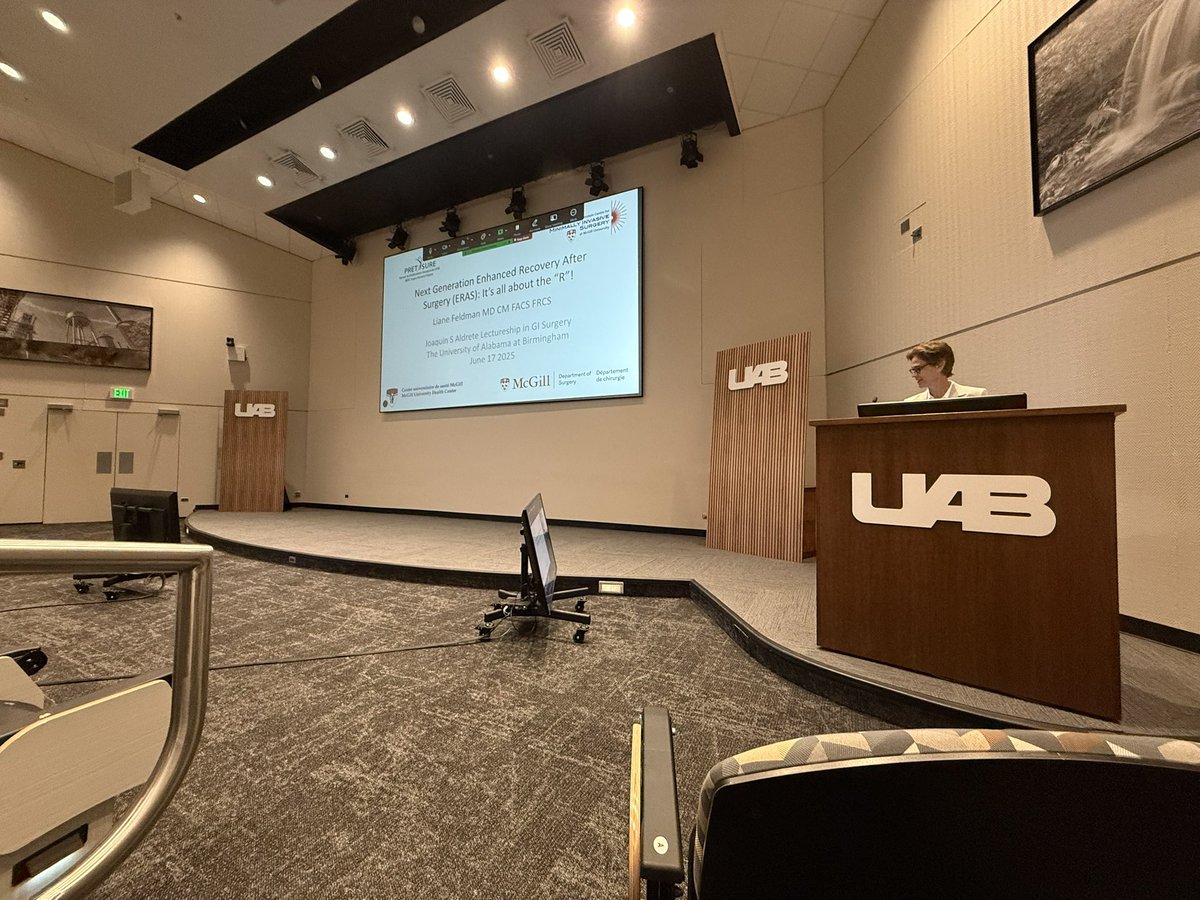 DChu80's tweet image. Honored to have @mcgillsurgery @mcgillGenSx Professor and Chair @lianefeldman (and Past-President @SAGES_Updates) visit @UABSurgery @UABGISurgery as our 2025 Joaquin Aldrete Professor and Lecturer - great talk on #ERAS 2.0 and future of surgical recovery.