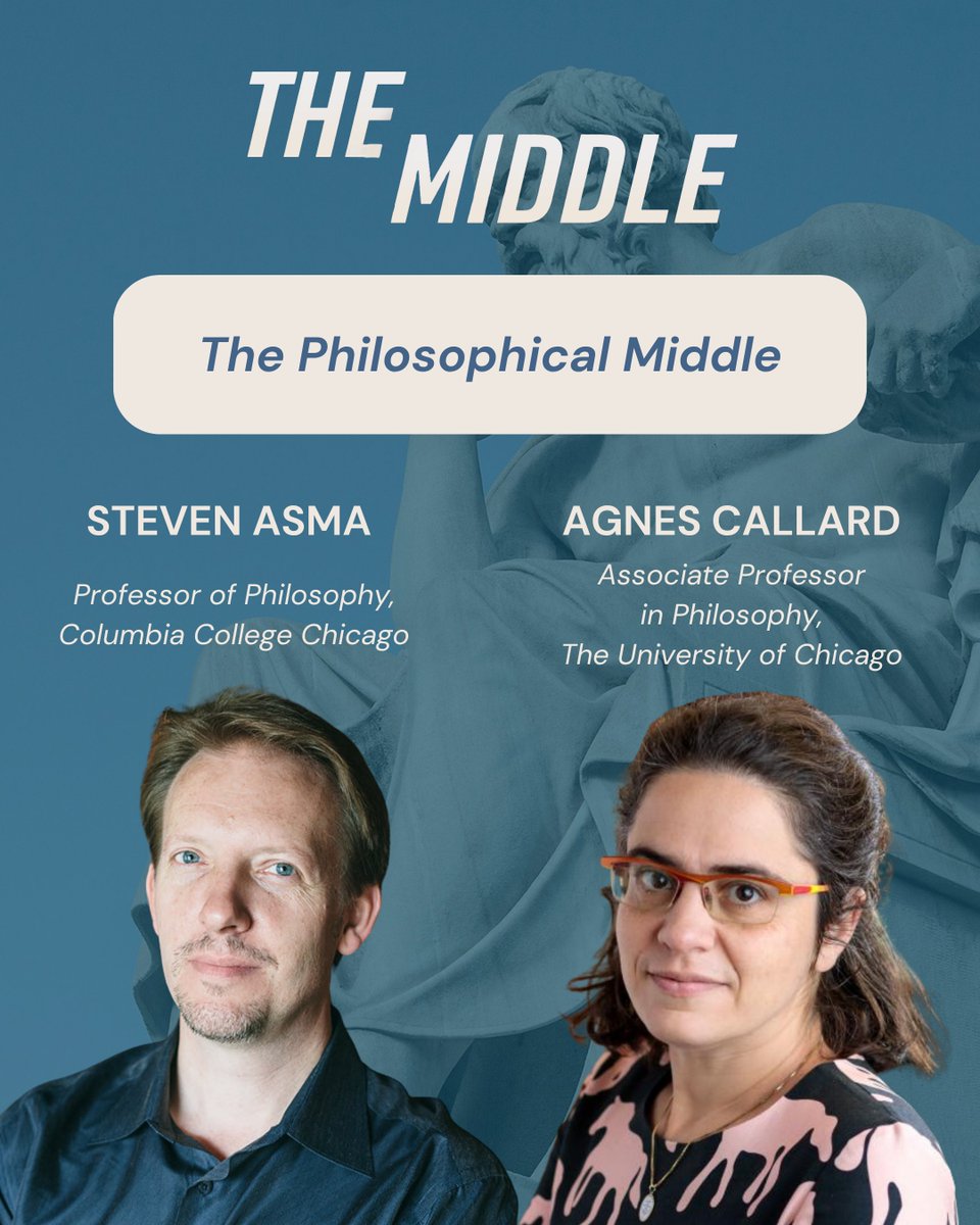 TheMiddle_Show's tweet image. This week, we're exploring the philosophical middle with Steven Asma and @AgnesCallard to see how we can apply philosophy to our daily lives.