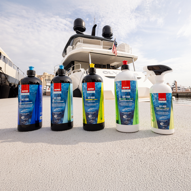 Restore your boat’s shine with RUPES Marine polishing compounds, engineered for cutting, finishing, and flawless results on gelcoat and clearcoat. Pair with our polishers and pads for pro-level performance, even in tough conditions.

#rupes #rupesbigfoot #rupesmarine