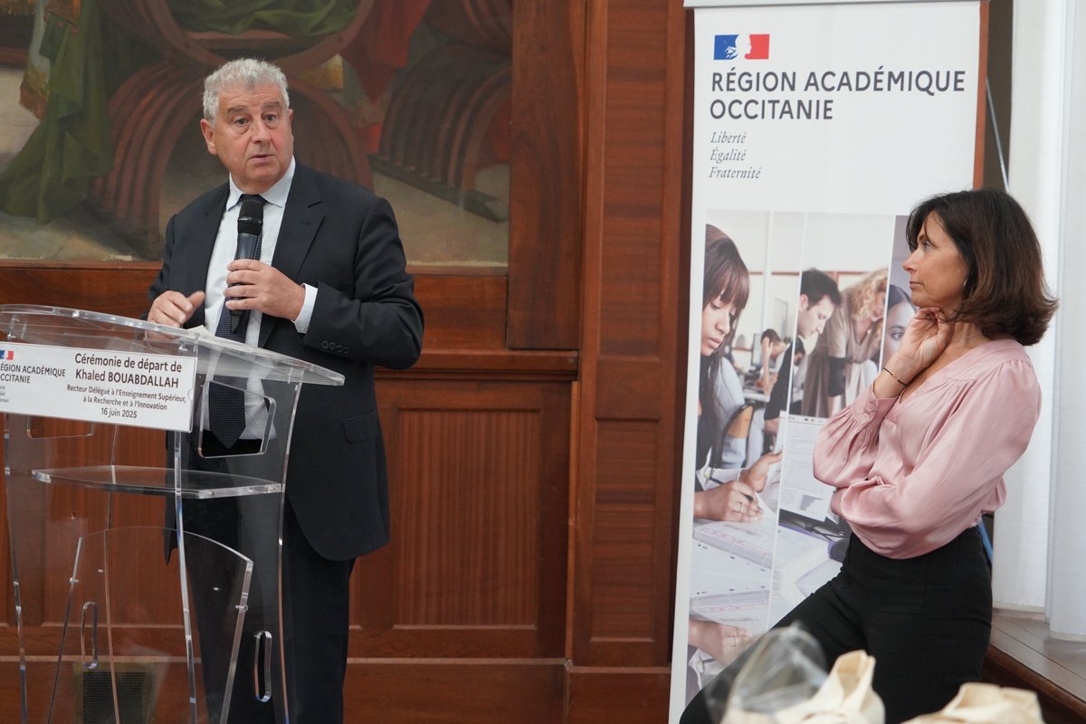 Les acteurs de l'ESRI d'#Occitanie réunis pour saluer l'action de <a href="/KhaledBouabdal/">Khaled Bouabdallah</a>. <a href="/CDrucker_Godard/">Carole Godard</a> a souligné son engagement pour la vie étudiante, les établissements et la recherche, contribuant à l'excellence des universités &amp; Ecoles ! Belle installation en <a href="/RegionAcPaca/">Région académique Provence-Alpes-Côte d'Azur</a>