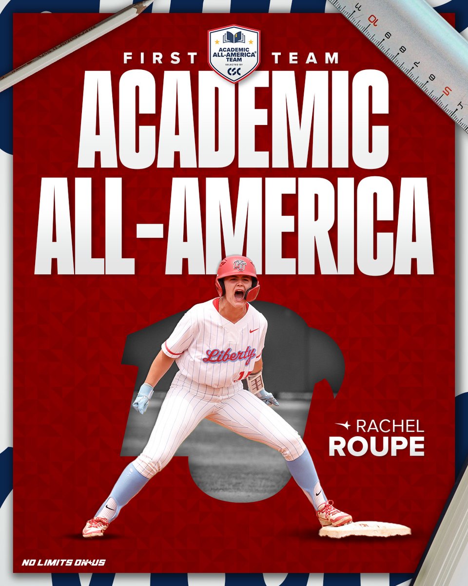 🏅 FIRST-TEAM ACADEMIC ALL-AMERICA🏅

Rachel Roupe, <a href="/LibertySB/">Liberty Softball</a> 

#NoLimitsOnUs | bit.ly/3HL5TQb