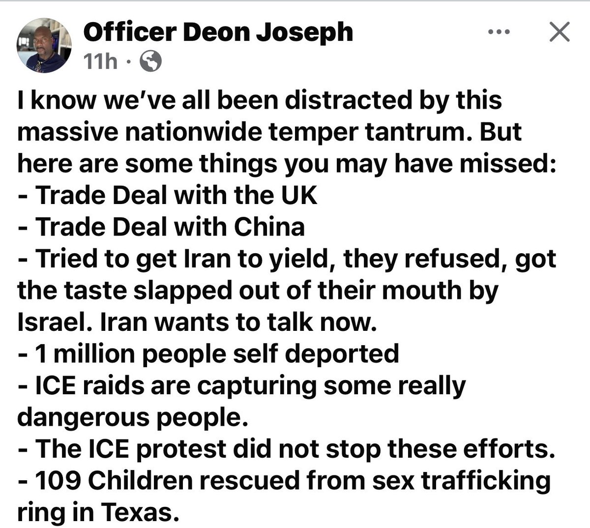 Thank you Officer Deon Joseph for bringing this to everyone’s attention. I appreciate you Sir 🇺🇸