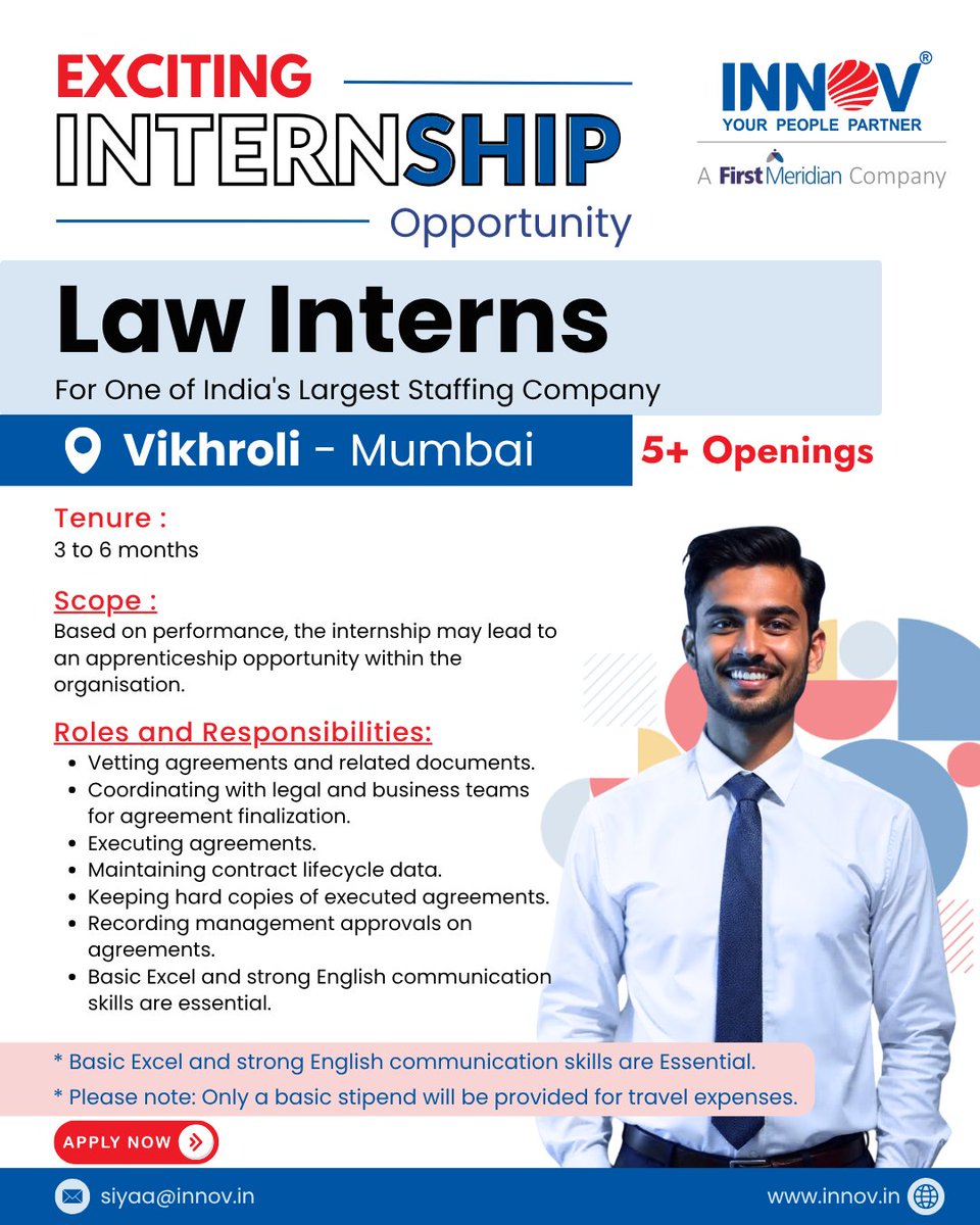 We are hiring Interns, Swipe to know more!
If interested, visit innov.in or call our HR team today.

Note: Innovsource Does Not Charge Money for Job Offers.

#Innovsource #Innov #WeAreHiring #Mumbai