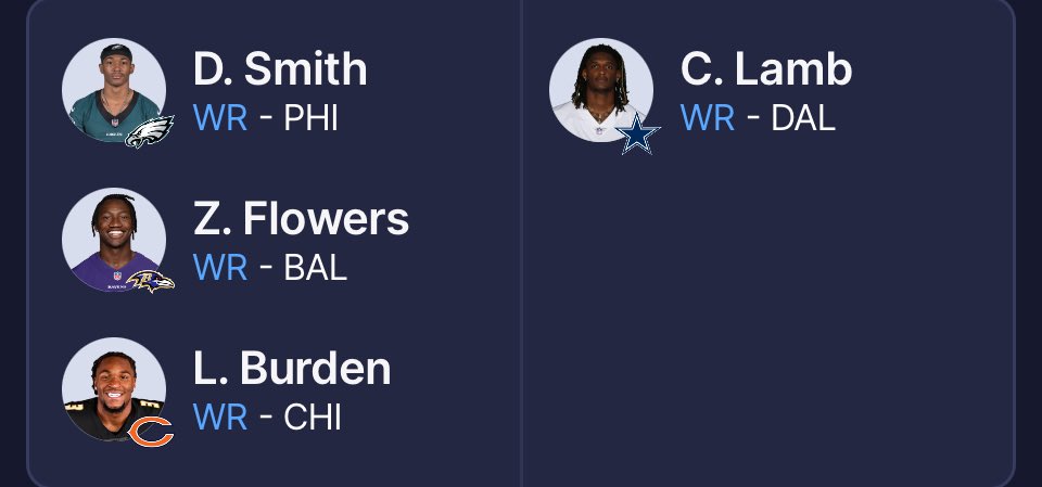 KLJ_55's tweet photo. @dynastyFBexpert 12tm SF. I’m in win now mode but getting old. Which side you choosing https://t.co/31MGGH6Ywy