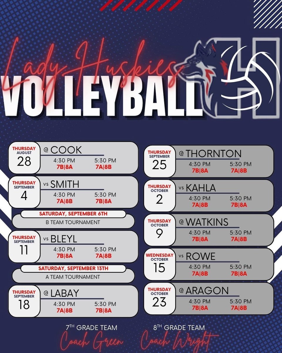 Hopper Middle School Athletics (@1huskyathletics) on Twitter photo Our last schedule release for our fall season is our volleyball schedule!! <a href="/HopperMS/">Hopper Middle School</a> <a href="/feliciahayes03/">Felicia Hayes, Ed.D.</a> Our last schedule release for our fall season is our volleyball schedule!! <a href="/HopperMS/">Hopper Middle School</a> <a href="/feliciahayes03/">Felicia Hayes, Ed.D.</a>