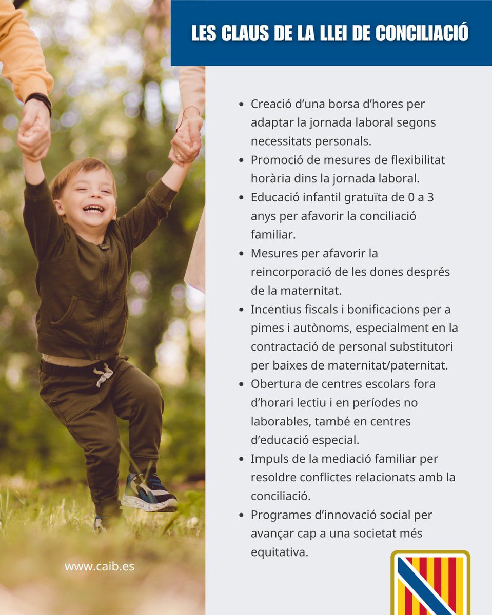 📢 Les Illes Balears, comunitat pionera a Espanya en tenir la Llei de Conciliació laboral, personal i familiar.

📲 caib.es/pidip2front/fi…