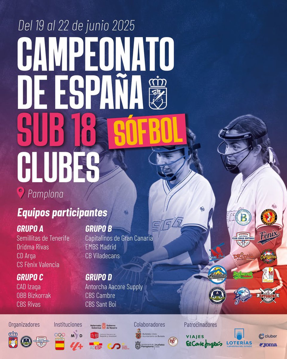 Este fin de semana, contamos en Navarra con el mejor sófbol nacional gracias al campeonato de España sub-18 de clubes organizado por Arga e Izaga junto a la <a href="/RFEBS/">RFE Béisbol y Sófbol</a> , y con el que colabora la FENABS y en el que participarán ambos clubes navarros. Suerte a los dos equipos 🍀