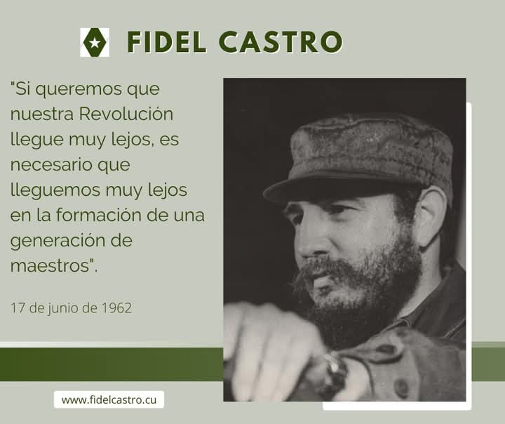 📅17 de junio de 1962🎙 Discurso de #FidelCastro en el centro vocacional para maestros Sierra Maestra, en Minas del Frío: "Si queremos que nuestra Revolución llegue muy lejos, es necesario que lleguemos muy lejos en la formación de una generación de maestros".
#Matanzas