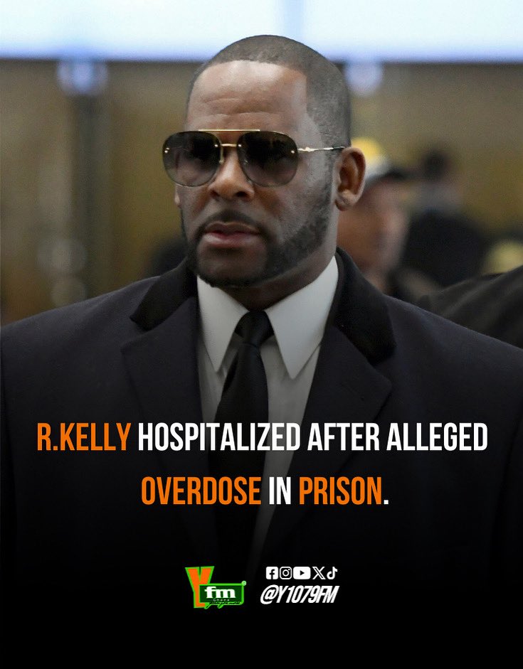 Y1079FM's tweet photo. R&B singer R. Kelly was rushed to the hospital after an alleged medication overdose in prison which caused him to faint.
#YUpdate
#DigiTrendz https://t.co/Gg2FN1PaOx