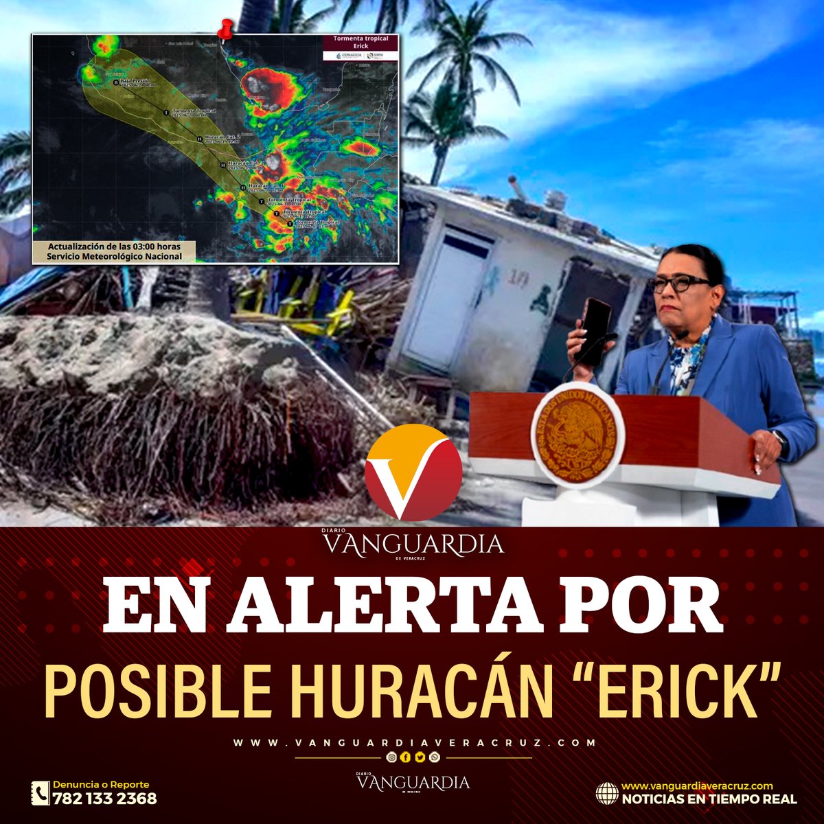 👩‍🦰🗣 Activan plan de protección por la #TormentaTropical #Erick, que podría evolucionar en las próximas horas a huracán categoría 2 en la escala de #Saffir – Simpson. ⚠🌀
🔴 #VanguardiaNoticias
Más información 👇
wp.me/pd7s0Q-2ql3