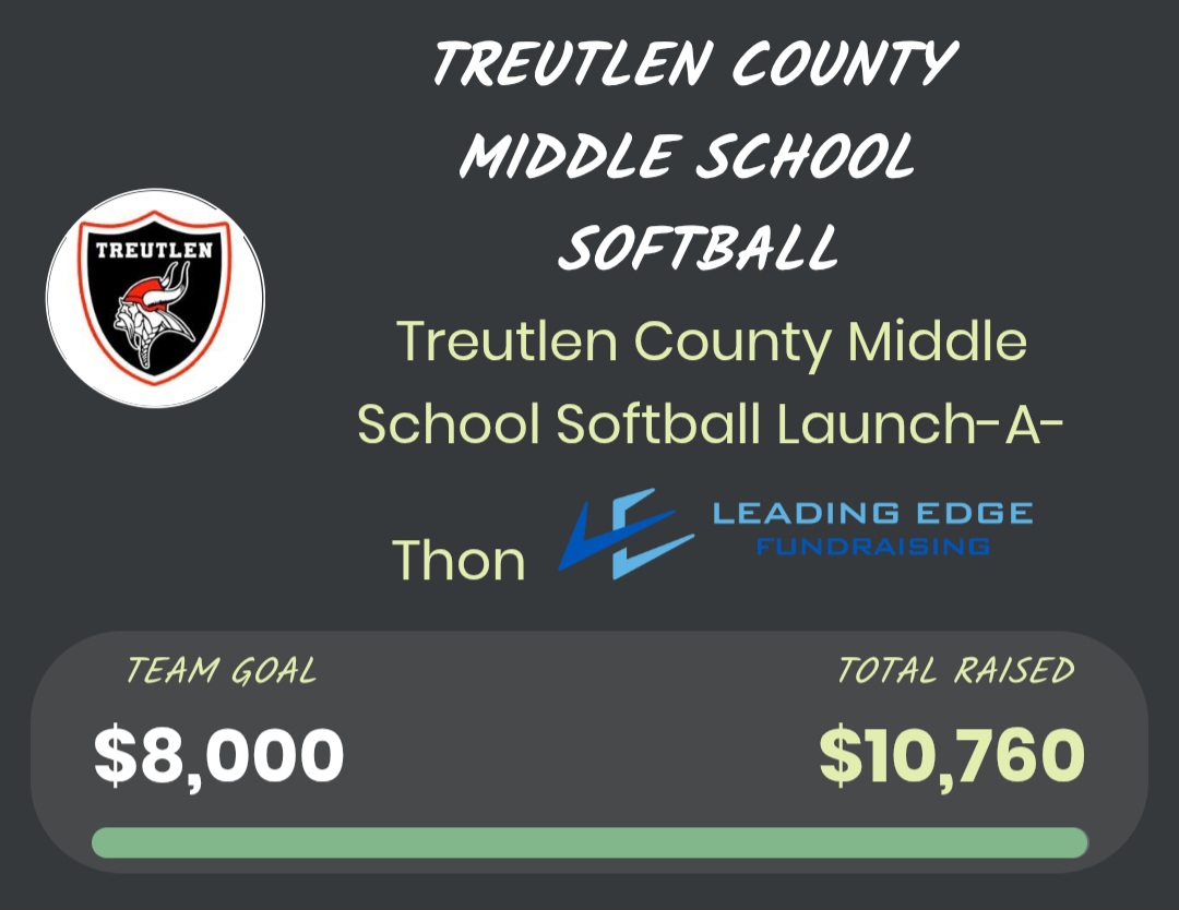Excellent job by the Treutlen County Middle School Softball team, surpassing their goal by over 25%.🤑