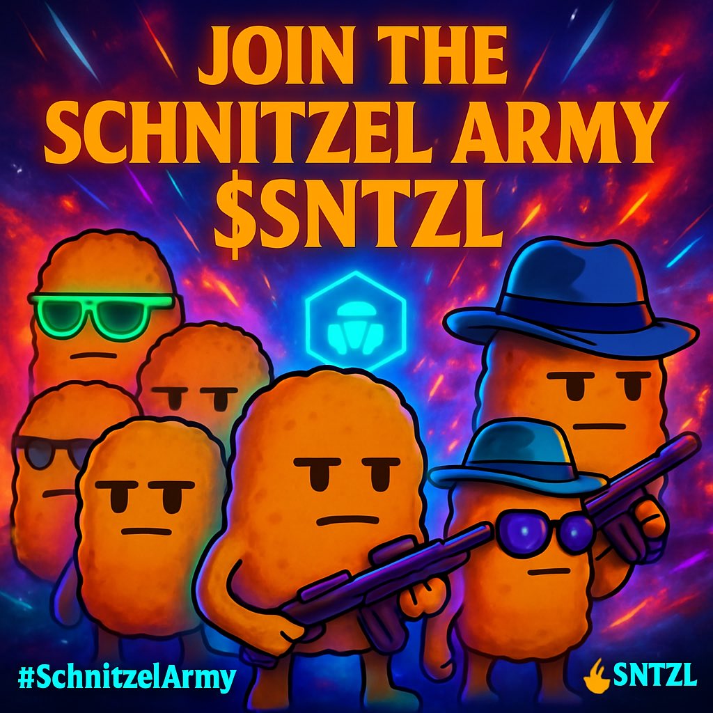 Join the #SchnitzelArmy! 🍽️🔥

📌 Official, Trading, Swap, Staking &amp; Analytics Links:

🔗 schnitzel.meme/links

💬 Join our Discord for daily <a href="/flipsuitexyz/">Flipsuite</a> Raid2Earn rewards!

Get crispy with $SNTZL 🍟 

#Crypto #Memecoin #DeFi #Web3 #Cronos