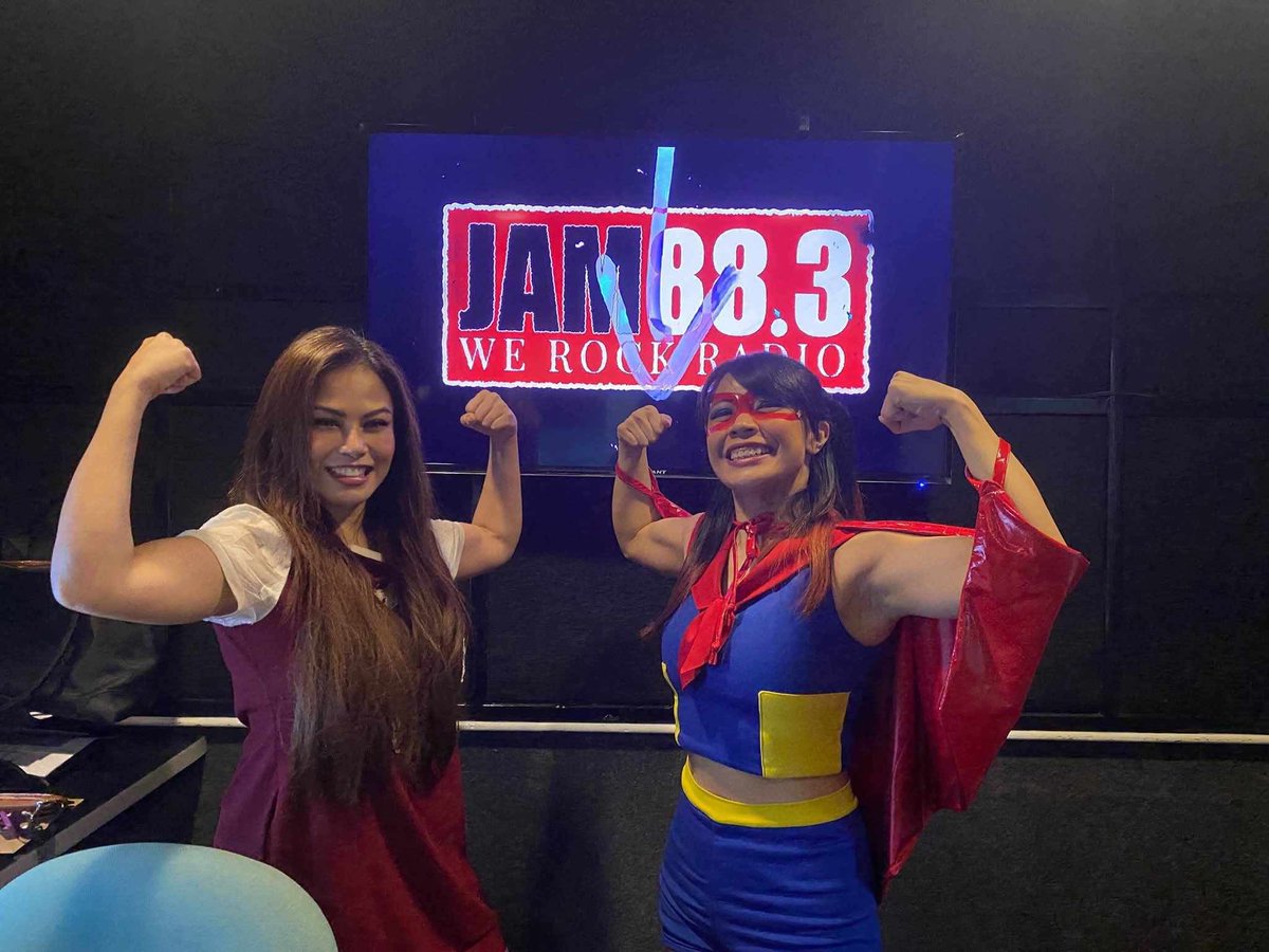 Thanks for letting me talk about @pusowrestling and playing my song, DJ Ro and <a href="/Jam883/">JAM 88.3</a> 💖

And thanks to New Pinoy Music Collective for setting it up!

#PinoyWrestling 🇵🇭 #PinayWrestling