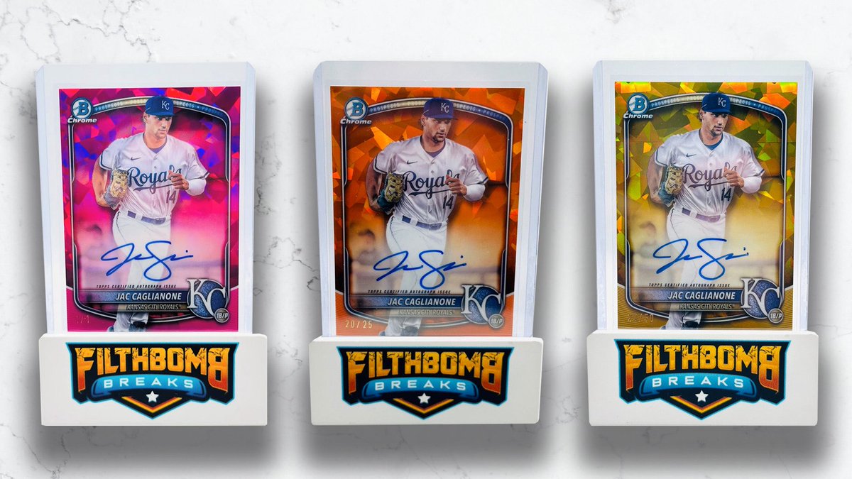 The Collectibles Guru (@ericwhiteback) on Twitter photo In a span of around 48 hours, <a href="/filthbombbreaks/">Filthbomb Breaks</a> has pulled the Jac Caglianone Padparadscha 1/1, Orange /25, and Gold /50 autos from Bowman Baseball Sapphire… 🤯 In a span of around 48 hours, <a href="/filthbombbreaks/">Filthbomb Breaks</a> has pulled the Jac Caglianone Padparadscha 1/1, Orange /25, and Gold /50 autos from Bowman Baseball Sapphire… 🤯