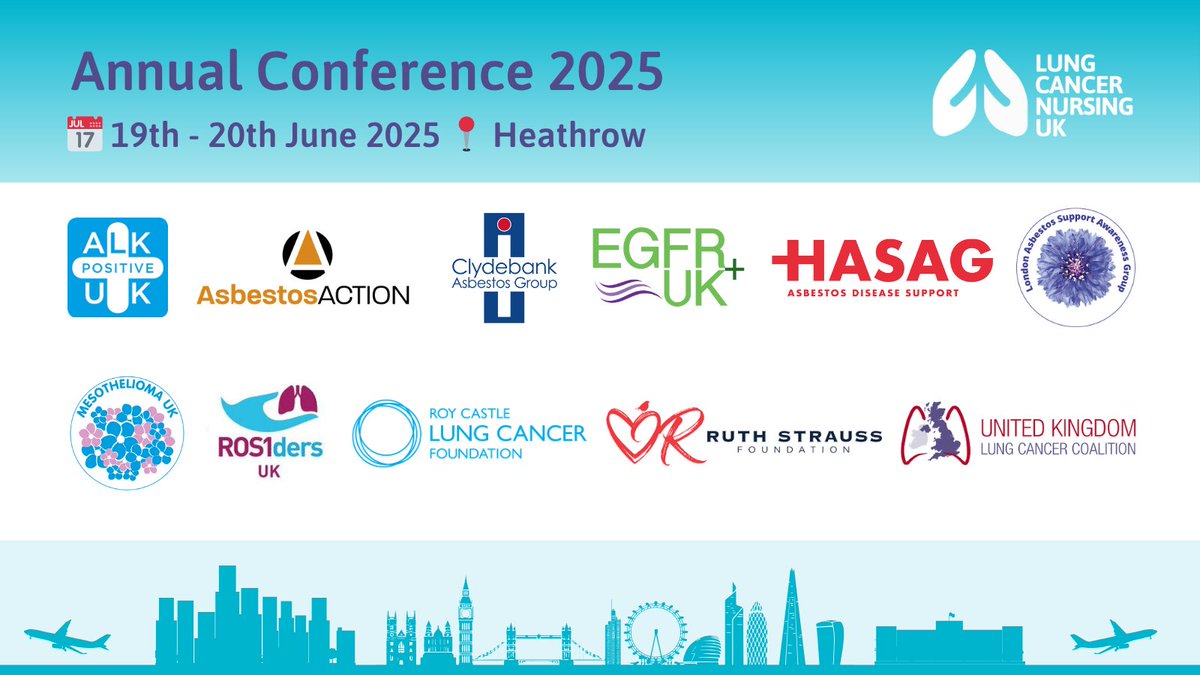 Lung Cancer Nursing UK (@lcn_uk) on Twitter photo We're looking forward to welcoming <a href="/UKALK1/">UKALK+</a> <a href="/asbestos_action/">Asbestos Action</a> <a href="/CAG_Asbestos/">Clydebank Asbestos Group</a> <a href="/EgfrUk/">EGFR Positive Lung Cancer UK</a> <a href="/Team_HASAG/">HASAG Asbestos Disease Support</a> <a href="/LASAG_UK/">London Asbestos Support Awareness Group</a> <a href="/Mesouk/">Mesothelioma UK</a> <a href="/ros1dersuk/">ROS1DERS UK Charity</a> <a href="/Roy_Castle_Lung/">Roy Castle Lung Cancer Foundation</a> <a href="/RuthStraussFdn/">Ruth Strauss Foundation</a> <a href="/UKlungcancer/">UKLCC</a> to the LCNUK Conference this week!
If you are joining us for #lcnuk2025 be sure to stop by their stands 💗 We're looking forward to welcoming <a href="/UKALK1/">UKALK+</a> <a href="/asbestos_action/">Asbestos Action</a> <a href="/CAG_Asbestos/">Clydebank Asbestos Group</a> <a href="/EgfrUk/">EGFR Positive Lung Cancer UK</a> <a href="/Team_HASAG/">HASAG Asbestos Disease Support</a> <a href="/LASAG_UK/">London Asbestos Support Awareness Group</a> <a href="/Mesouk/">Mesothelioma UK</a> <a href="/ros1dersuk/">ROS1DERS UK Charity</a> <a href="/Roy_Castle_Lung/">Roy Castle Lung Cancer Foundation</a> <a href="/RuthStraussFdn/">Ruth Strauss Foundation</a> <a href="/UKlungcancer/">UKLCC</a> to the LCNUK Conference this week!
If you are joining us for #lcnuk2025 be sure to stop by their stands 💗