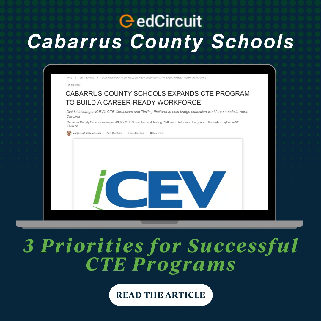 In partnership with iCEV, Cabarrus County Schools is providing students access to high-quality, industry-aligned curriculum that supports skill development and workforce readiness. 

📖 Read more on edCircuit: edcircuit.com/cabarrus-count… 

#iCEV #CabarrusCounty #TheWorldNeedsCTE #CTE