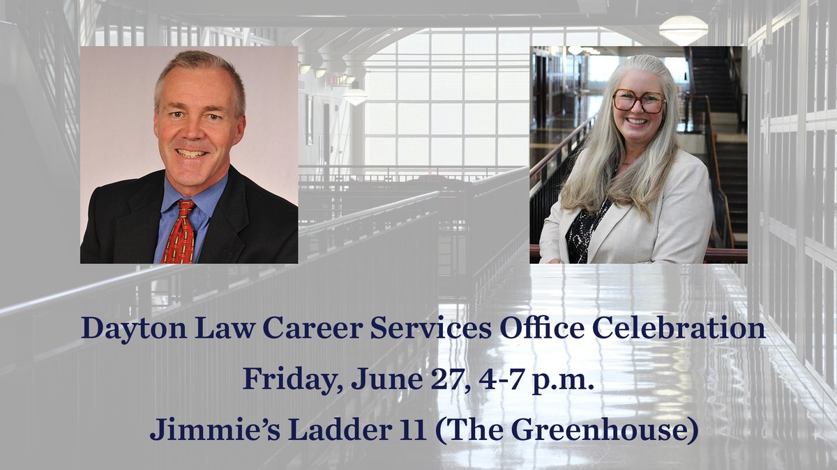 Dayton School of Law (@udaytonlaw) on Twitter photo We're hosting a welcome gathering for our new Career Services Office Director Heather Creed and celebrating the career of outgoing CSO Director Tim Swensen. Any UDSL alumni and area legal professionals are invited. Please email tswensen1@udayton.edu if you plan to attend. We're hosting a welcome gathering for our new Career Services Office Director Heather Creed and celebrating the career of outgoing CSO Director Tim Swensen. Any UDSL alumni and area legal professionals are invited. Please email tswensen1@udayton.edu if you plan to attend.