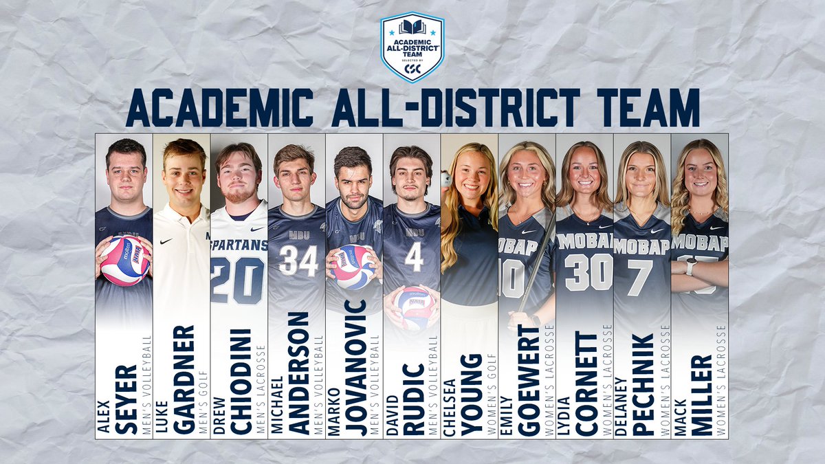 Missouri Baptist University had 11 student-athletes that were selected to College Sports Communicators Academic All-District® At-Large Teams! #SpartanUp

Read more: mbuspartans.com/news/2025/6/17…