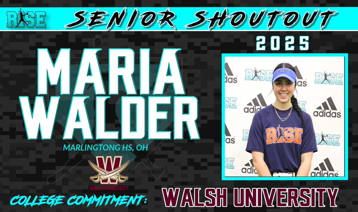🎓Senior Shoutout🎓

RISE Softball would like to honor the class of 2025. Today we’d like to Maria Walder <a href="/Mariawalder4/">Maria</a> (Marlington HS, OH)

Maria will continue her academic &amp; athletic career at Walsh University

We wish you the best of luck, and THANK YOU for letting us help you