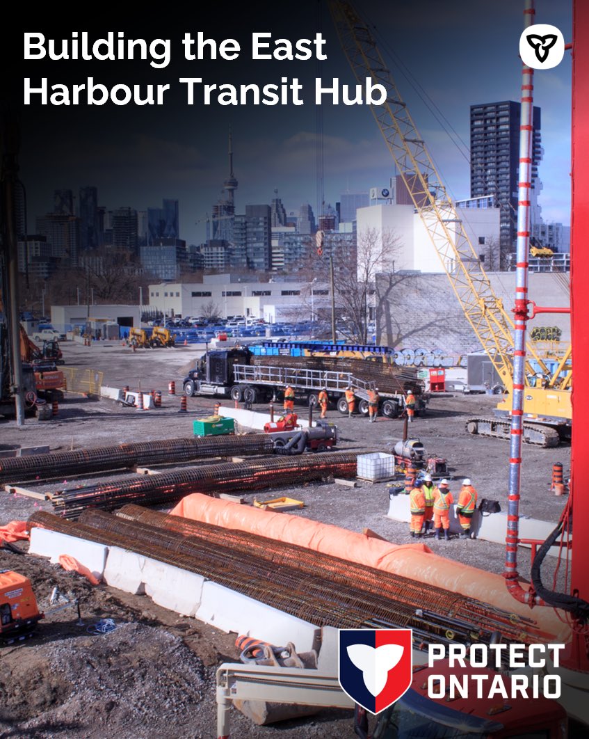 Only our government is delivering for the GTA.
 
Shovels are in the ground at the East Harbour Transit Hub, soon to be Toronto’s second busiest-transit station.
 
It will connect 100,000 daily commuters to GO and the Ontario Line, reducing rush-hour crowding at Union.  
 
More: