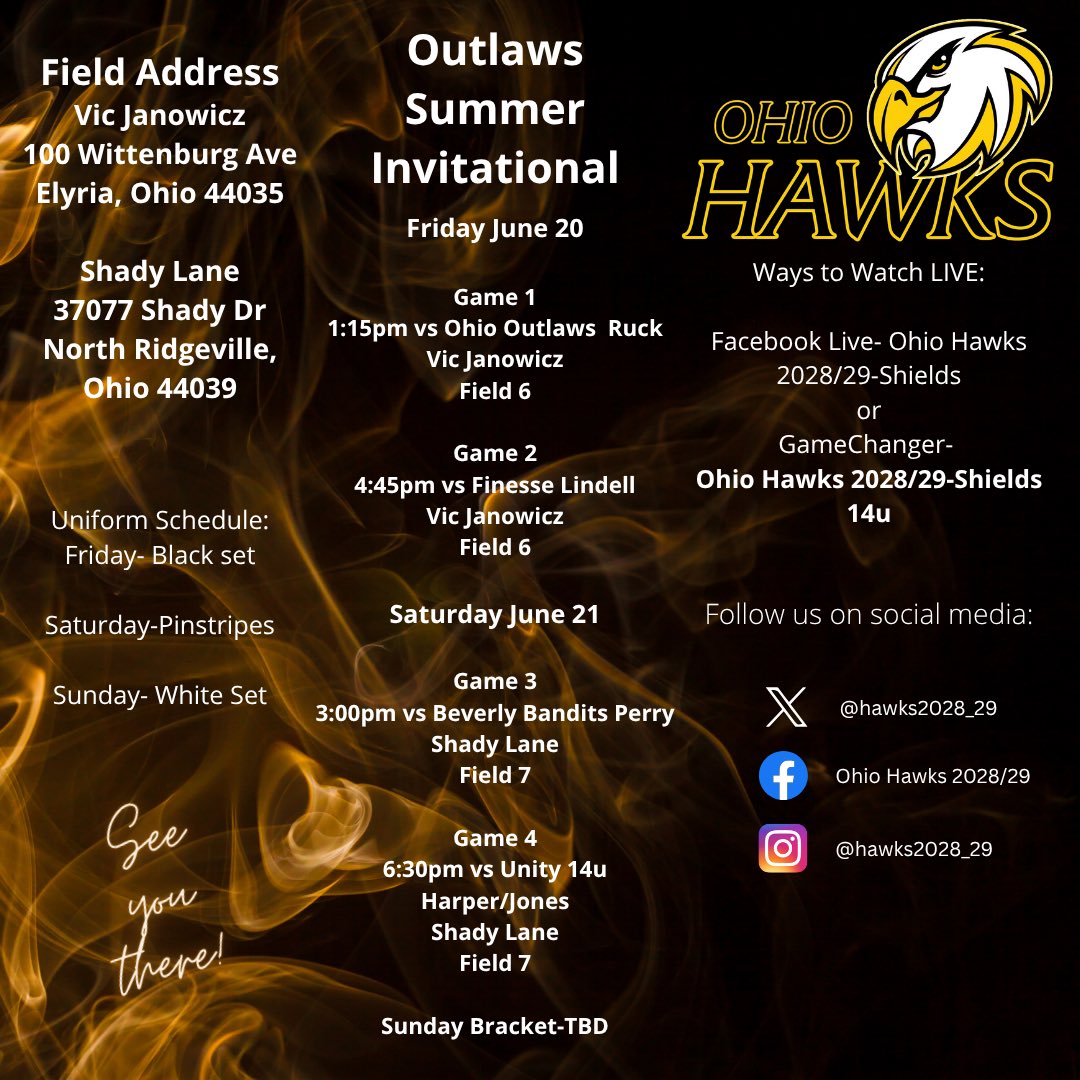 Updated schedule for the weekend at <a href="/d1fastpitch1/">D1 Fastpitch</a> #GoHawks