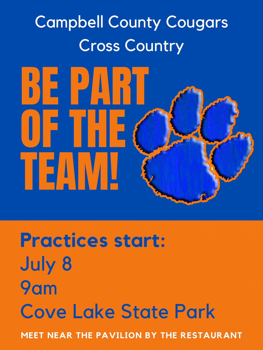 Cross Country practice info! 🐾
