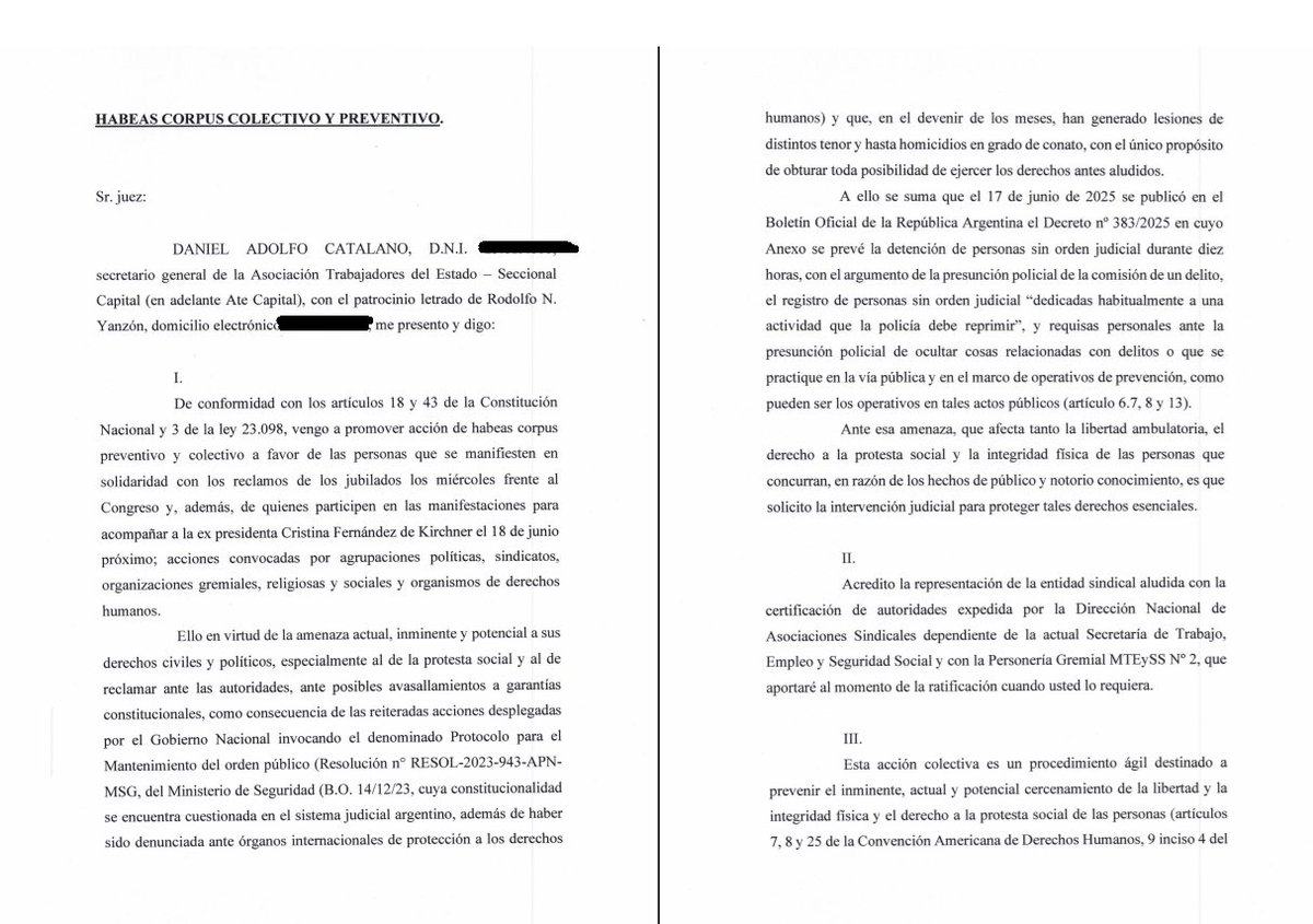 Daniel "Tano" Catalano (@danielcatalano_) on Twitter photo El control avanza. Una vez más, la Policía de <a href="/PatoBullrich/">Patricia Bullrich</a> con vía libre para realizar tareas de espionaje y detención de personas. Detrás de lo que llaman prevención, esta el control y persecución a quiénes nos oponemos a <a href="/JMilei/">Javier Milei</a>.
El Decreto nº 383/2025 publicado hoy en el El control avanza. Una vez más, la Policía de <a href="/PatoBullrich/">Patricia Bullrich</a> con vía libre para realizar tareas de espionaje y detención de personas. Detrás de lo que llaman prevención, esta el control y persecución a quiénes nos oponemos a <a href="/JMilei/">Javier Milei</a>.
El Decreto nº 383/2025 publicado hoy en el
