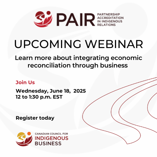 Join us for an informative webinar on CCIB’s Partnership Accreditation in Indigenous Relations (PAIR) program, designed to help organizations demonstrate long-term performance and accountability in Indigenous engagement. tinyurl.com/yk4az5r7