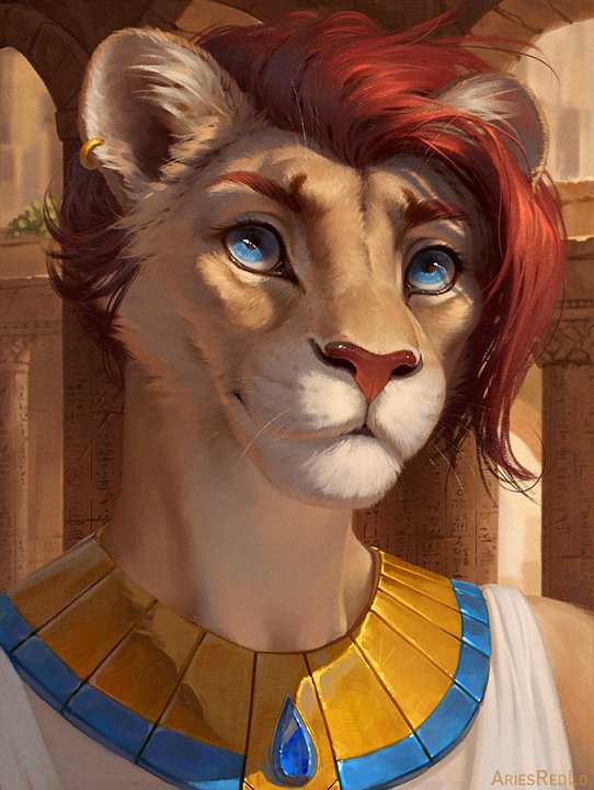 Deith_Cared's tweet image. Process GIF of @AhlinaLioness 's portrait &lt;3