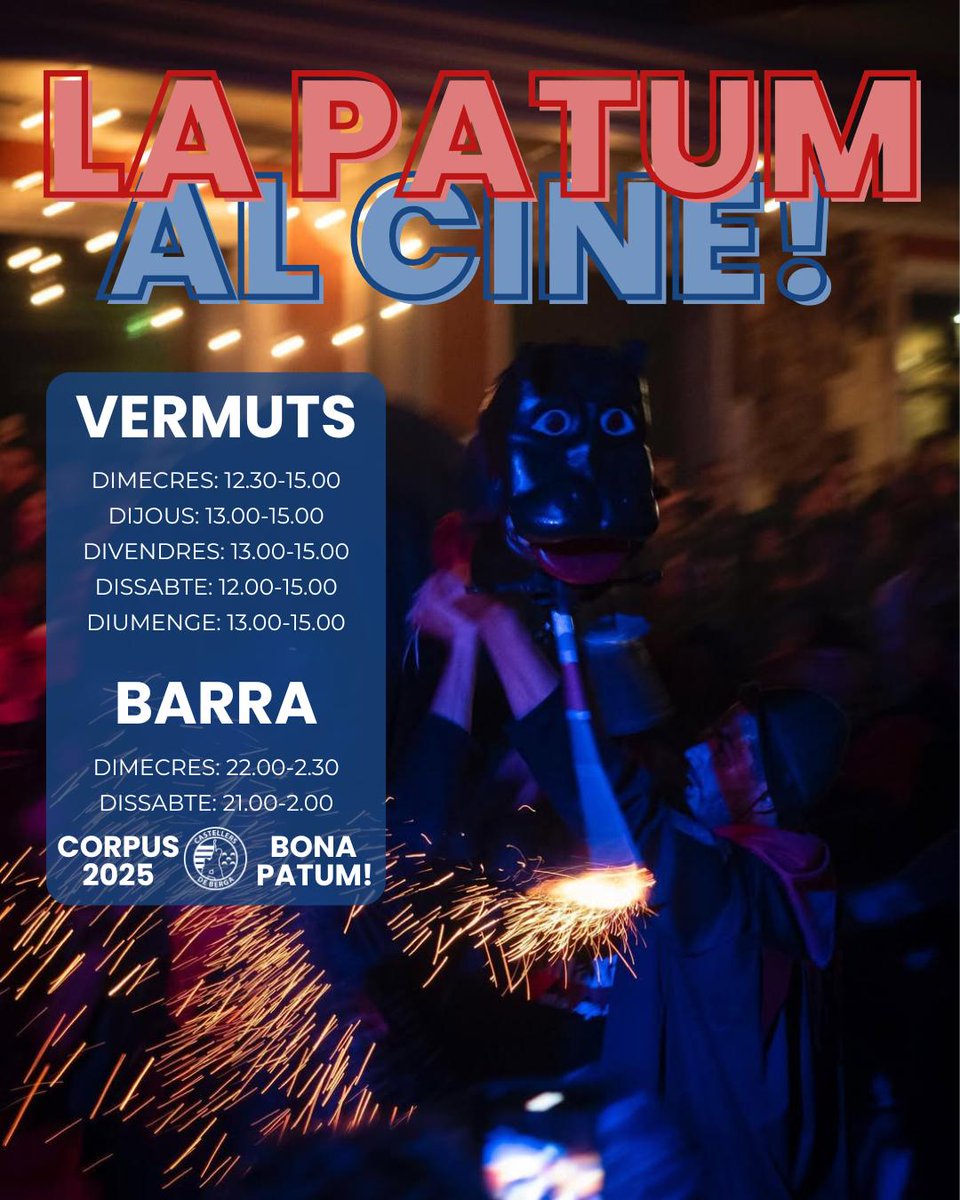 BONA PATUM!
Ens trobem al Cine!!💙

#patumdeberga #patum #lapatumdeberga