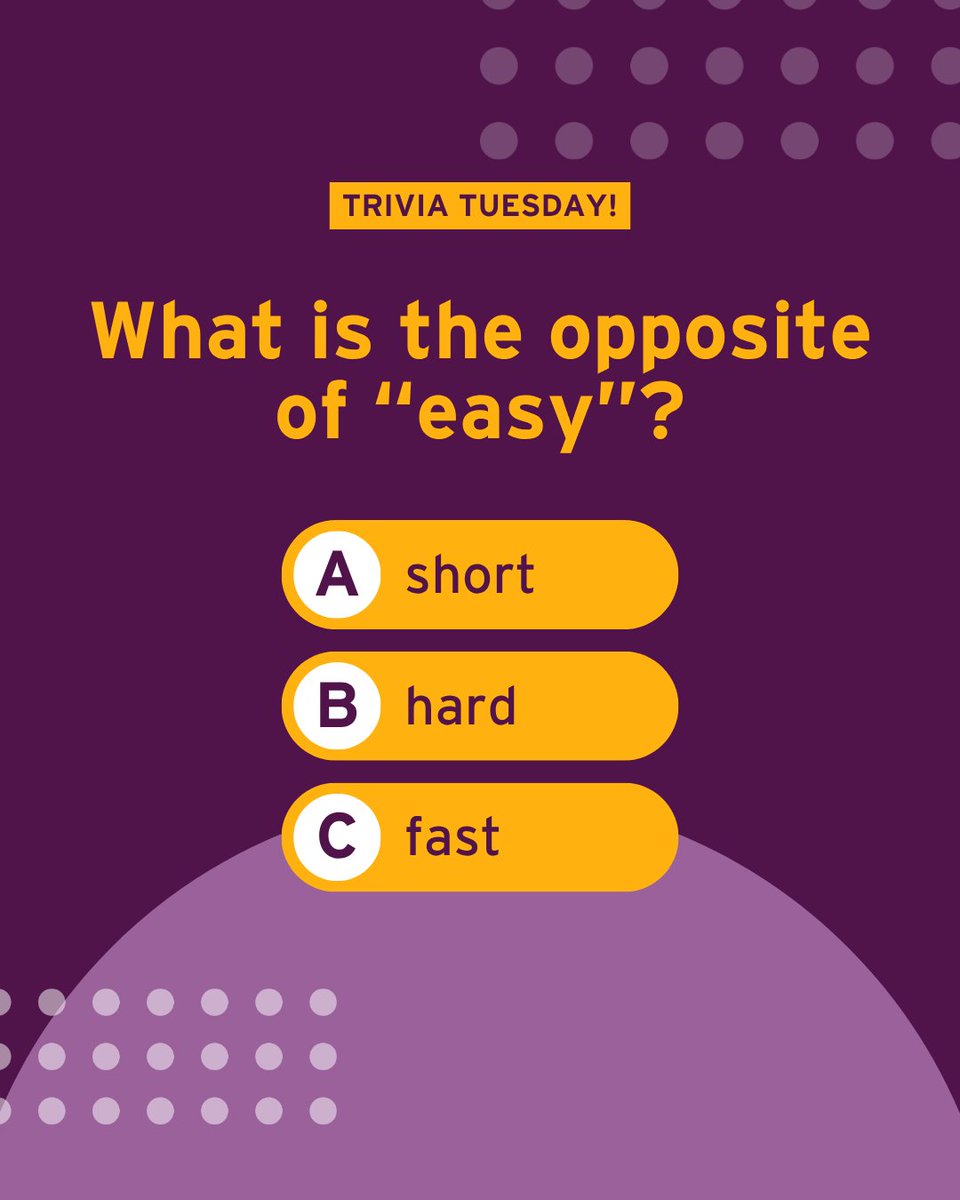 Can you find the opposite word? What is the opposite of “easy”?

Write your answer below and see who gets it right! 🤔

#GrammarPuzzle #LanguageFun #TrinityCollegeLondon #Trivia #SELT #SELTExam #TriviaTuesday