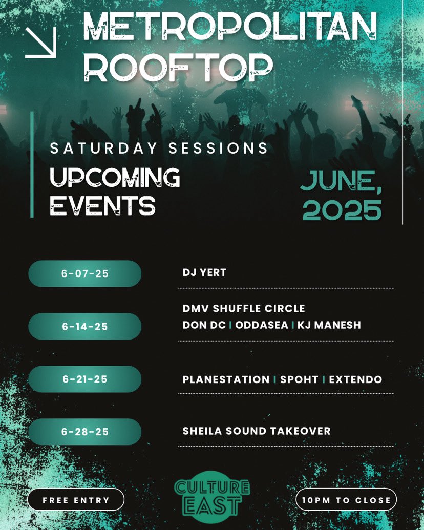 Two shows this weekend! 

Friday 6.20 I’ll be setting the tone for the night from 8-8:45PM 

Excited to play at vibe Annapolis for the first time. 

Saturday 6.21 I’m headlining the rooftop of the metropolitan from 12:15-1:30AM

Switching it up and spinning some UKG/Bassline/140