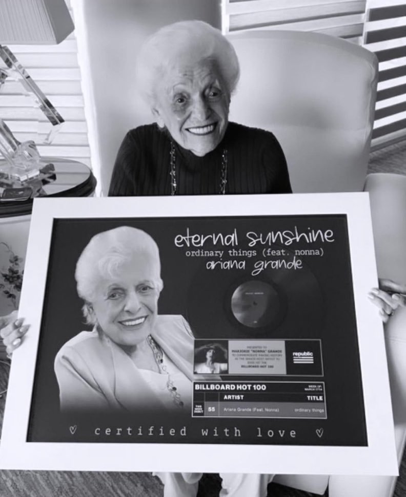 Majorie Grande, avó de Ariana Grande, faleceu aos 99 anos. Informação foi confirmada pela família nas redes sociais.