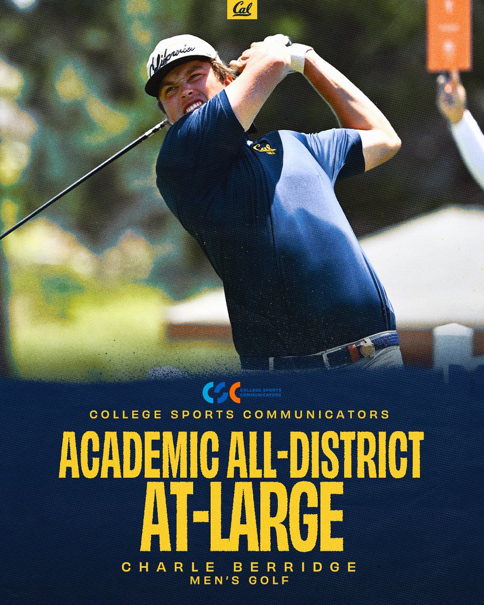 Cal Men's Golf (@calmensgolf) on Twitter photo Academic All-District ⭐️
Congrats to Charlie Berridge for earning a spot on the CSC Academic At-Large Men’s Team!
#GoBears Academic All-District ⭐️
Congrats to Charlie Berridge for earning a spot on the CSC Academic At-Large Men’s Team!
#GoBears