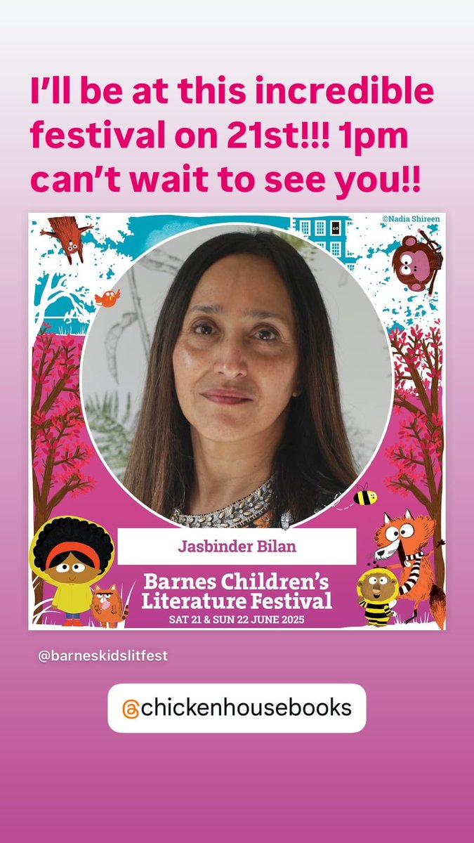 Looking for something to do this Saturday? Why not come and say hello <a href="/kidslitfest/">BarnesKidsLitFest</a> I’m on at 1pm. I’ll be introducing my <a href="/blackwellbooks/">Blackwell's</a> BOTM NAELI AND THE SECRET SONG tickets here➡️   eventbrite.com/checkout-exter… 
I may even do a giveaway!!