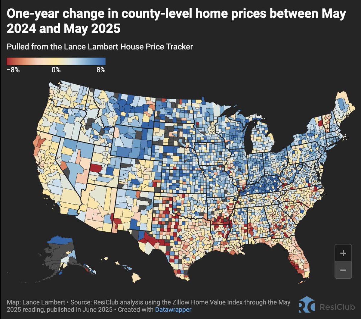 Monthly home price analysis spanning over 800 metros and 3,000 counties

ResiClub PRO members can access our report here: resiclubanalytics.com/p/monthly-hous…