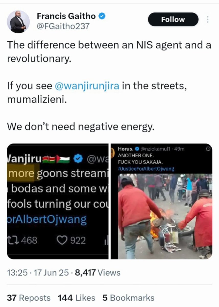 MSJC notes with concern the rising cases of incitement and violence against activists and human rights defenders. The recent X post by Francis Gaitho is a threat to the life of <a href="/wanjirunjira/">Wanjira Wanjiru🇰🇪🇵🇸</a> and  will not be taken lightly. 
Here is our statement as MSJC

matharesocialjustice.org/organic-intell…