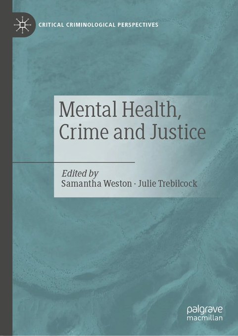 Michael Brown 🌍 (@mentalhealthcop) on Twitter photo New book of essays edited by <a href="/Sam_K_Weston/">Samantha Weston</a> and <a href="/JDTreb/">Julie Trebilcock</a> on "Mental Health, Crime and Justice" -
Fascinating event at <a href="/UoBSocialPolicy/">Birmingham School of Social Policy</a> this afternoon where they presented with three chapter authors inc <a href="/BriodyLaura/">Laura Briody</a> and <a href="/DrHWilkinson/">Hannah Wilkinson</a>.
Much interesting stuff in this - must read! New book of essays edited by <a href="/Sam_K_Weston/">Samantha Weston</a> and <a href="/JDTreb/">Julie Trebilcock</a> on "Mental Health, Crime and Justice" -
Fascinating event at <a href="/UoBSocialPolicy/">Birmingham School of Social Policy</a> this afternoon where they presented with three chapter authors inc <a href="/BriodyLaura/">Laura Briody</a> and <a href="/DrHWilkinson/">Hannah Wilkinson</a>.
Much interesting stuff in this - must read!