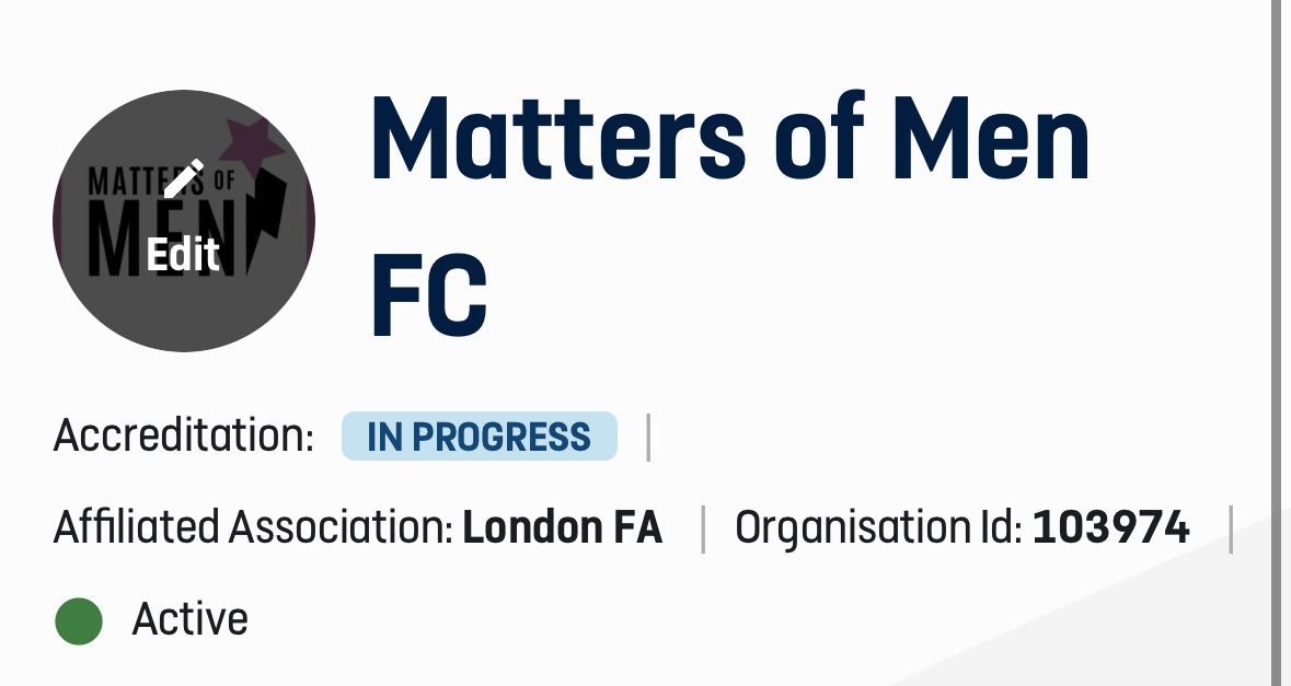 Even though we not playing in a league. 

It’s important to us for our development we continue to do things the right way.  

Next 1 star accreditation.