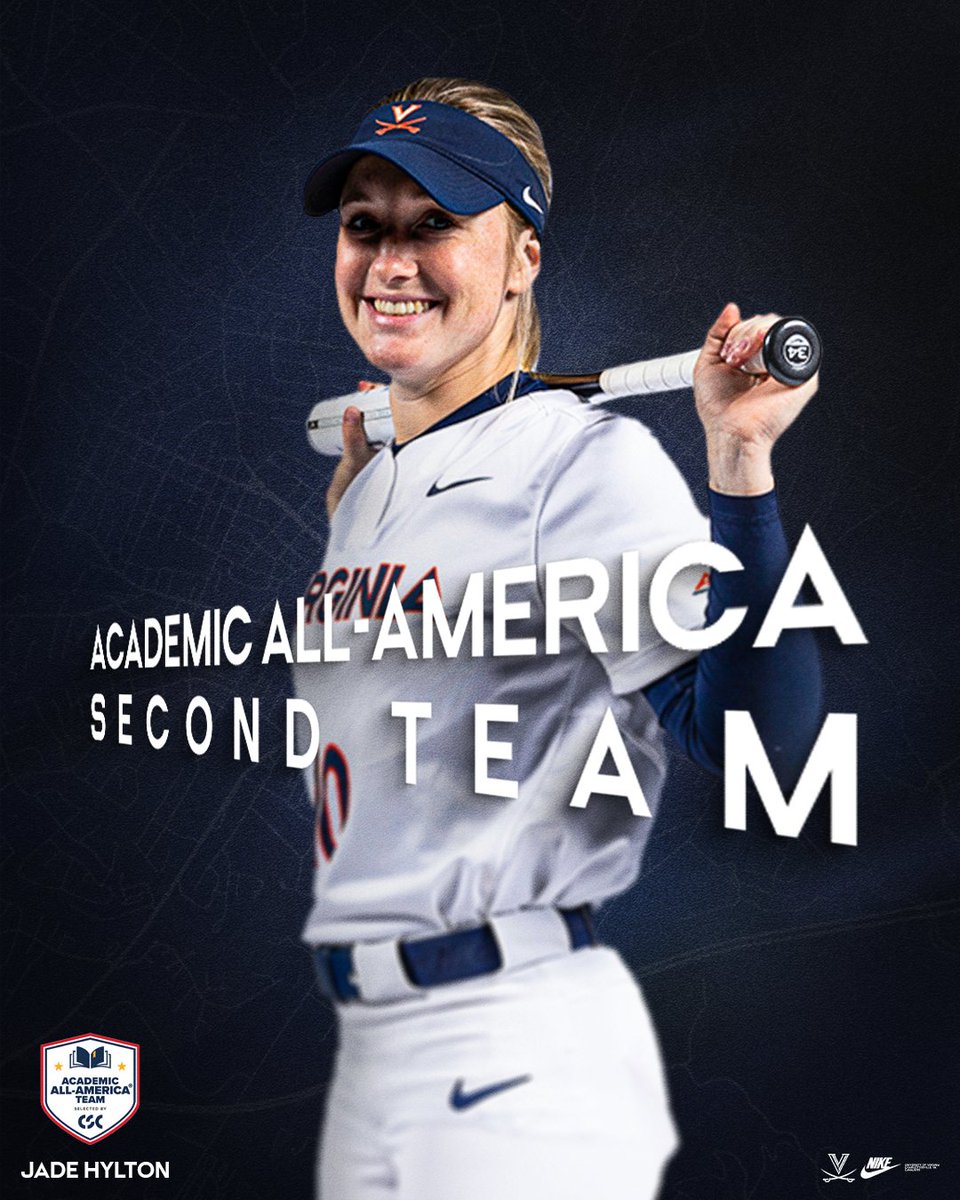 UVASoftball's tweet image. Jade Hylton was named an Academic All-American by College Sports Communicators on Tuesday, leading Virginia in CSC academic awards for 2025.
📰 Read more: wahoowa.net/4nc4CSA
#GoHoos | #HoosNext