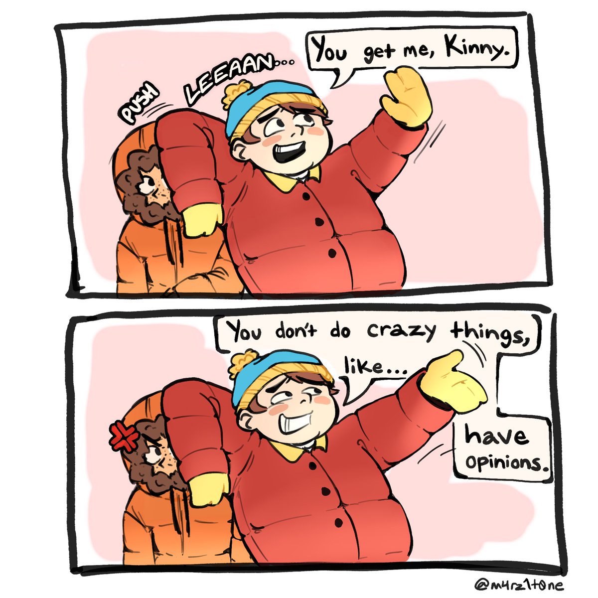 incredible shitpost idea that came to me last night #southpark #southparkfanart #ericcartman #kennymccormick