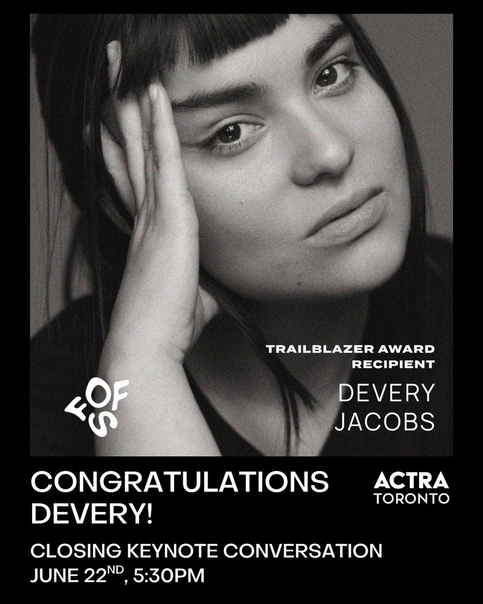 ACTRA Toronto (@actratoronto) on Twitter photo We are thrilled to share that the Future of Film Showcase (<a href="/FutureFilmShow/">Future of Film Showcase</a>) has named ACTRA Toronto Members Humberly González (<a href="/HumberlyG/">Humberly Gonzalez</a>) as the recipient of its Rising Star Award, and Devery Jacobs (<a href="/kdeveryjacobs/">Devery Jacobs</a>) as the recipient of its Trailblazer Award!
Coming up during We are thrilled to share that the Future of Film Showcase (<a href="/FutureFilmShow/">Future of Film Showcase</a>) has named ACTRA Toronto Members Humberly González (<a href="/HumberlyG/">Humberly Gonzalez</a>) as the recipient of its Rising Star Award, and Devery Jacobs (<a href="/kdeveryjacobs/">Devery Jacobs</a>) as the recipient of its Trailblazer Award!
Coming up during