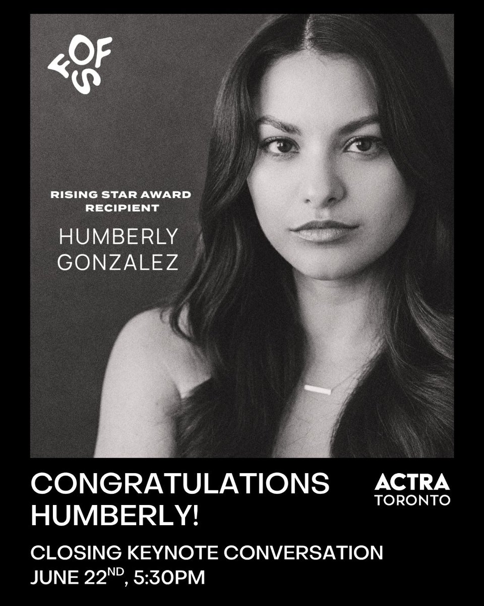 ACTRAToronto's tweet photo. We are thrilled to share that the Future of Film Showcase (@FutureFilmShow) has named ACTRA Toronto Members Humberly González (@HumberlyG) as the recipient of its Rising Star Award, and Devery Jacobs (@kdeveryjacobs) as the recipient of its Trailblazer Award!

Coming up during the FOFS on Sunday, June 22nd at 5:30pm, there will be the closing keynote conversation featuring Humberly and Devery discussing their careers as actors and body of work. The talk will touch on how to pursue a career in the industry and inspire young creatives to follow their passions within the film industry.

The event is in-person at the Paradise Theatre in Toronto. Tickets are available now for this can't-miss event - get yours now! 

Purchase your tickets now: https://t.co/TN5TuDe89u